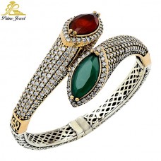 Gümüş Otantik Taşlı Biezik /Bileklik